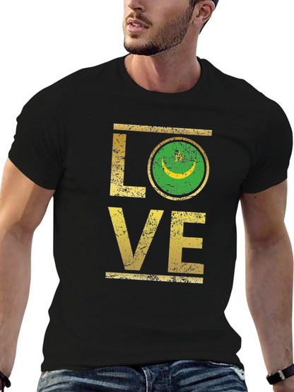Mauritania Flag Love Graphic T-Shirt