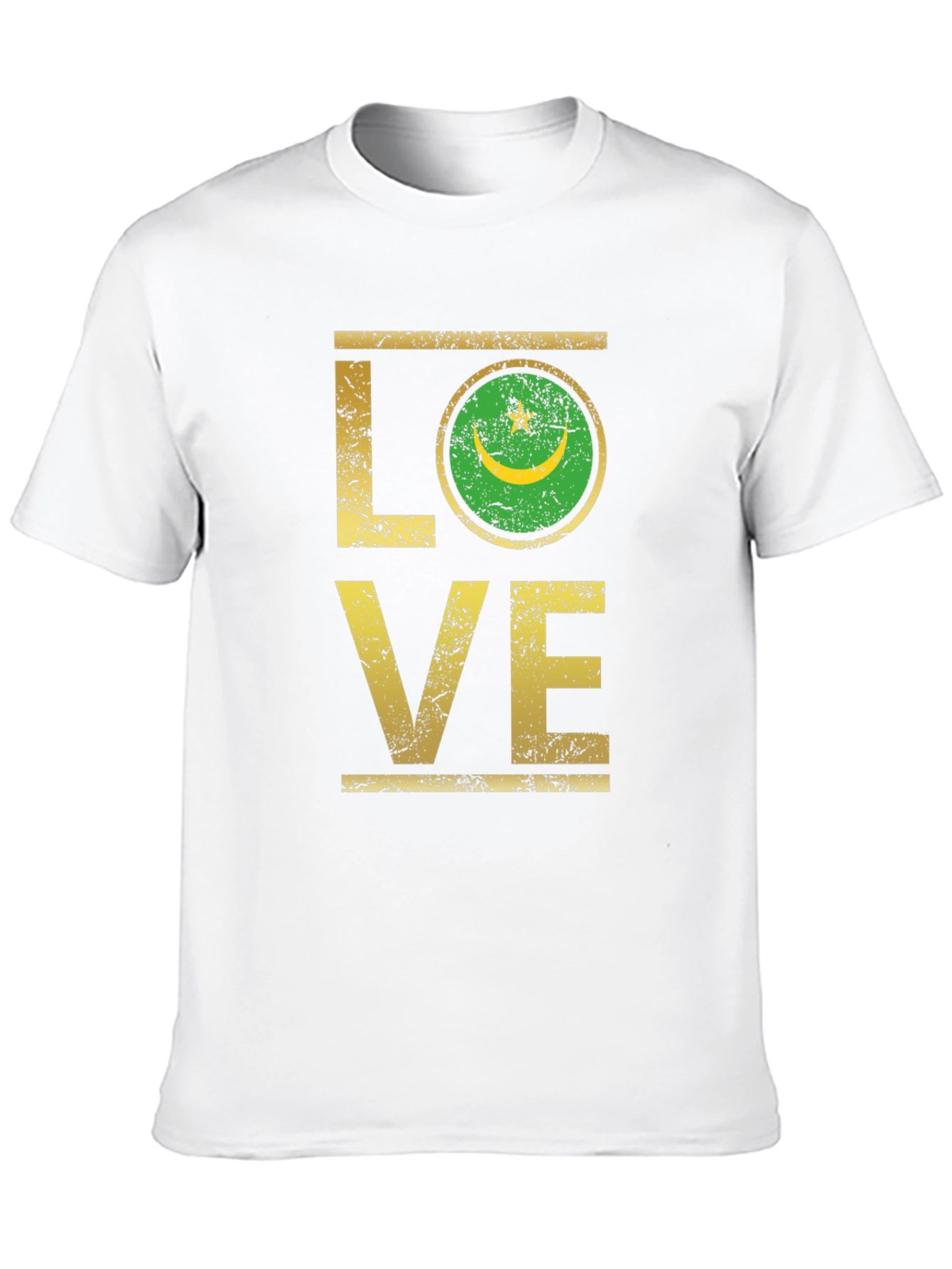 Mauritania Flag Love Graphic T-Shirt
