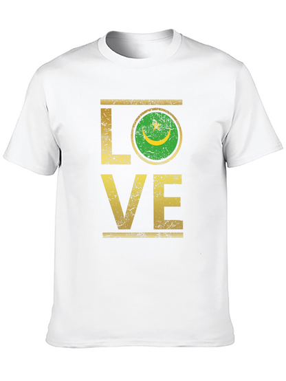 Mauritania Flag Love Graphic T-Shirt