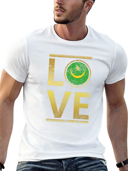 Mauritania Flag Love Graphic T-Shirt