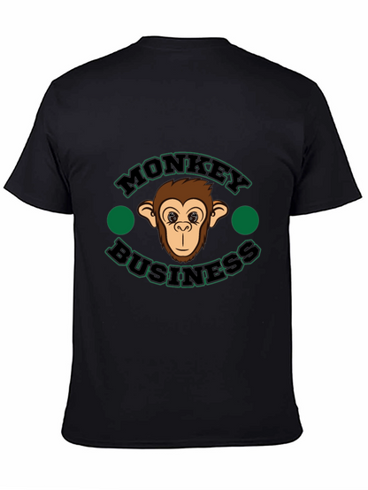 Monkey Business Graphic T-Shirt - Black Cotton Tee