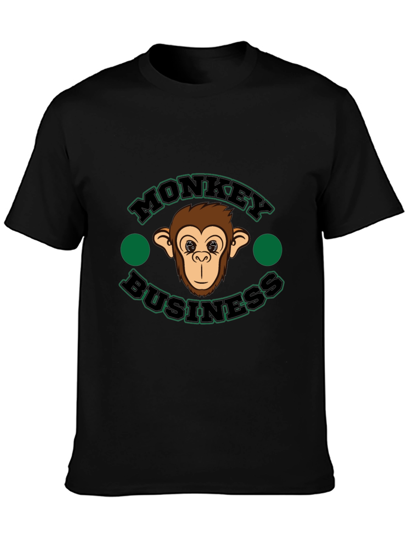 Monkey Business Graphic T-Shirt - Black Cotton Tee