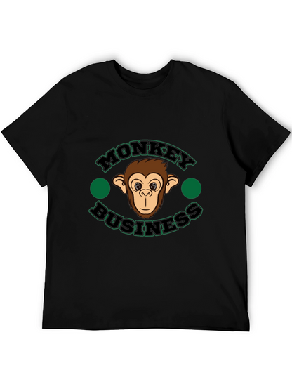 Monkey Business Graphic T-Shirt - Black Cotton Tee