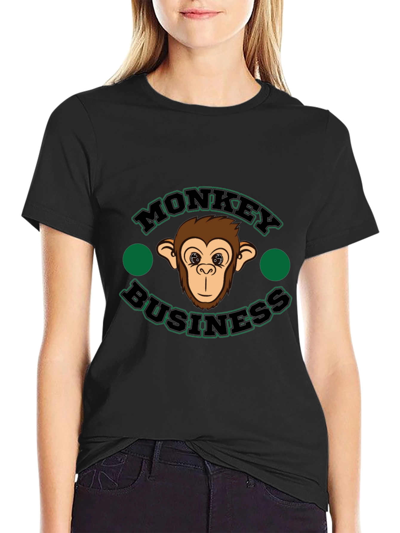 Monkey Business Graphic T-Shirt - Black Cotton Tee