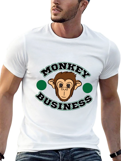 Monkey Business Graphic T-Shirt - Black Cotton Tee