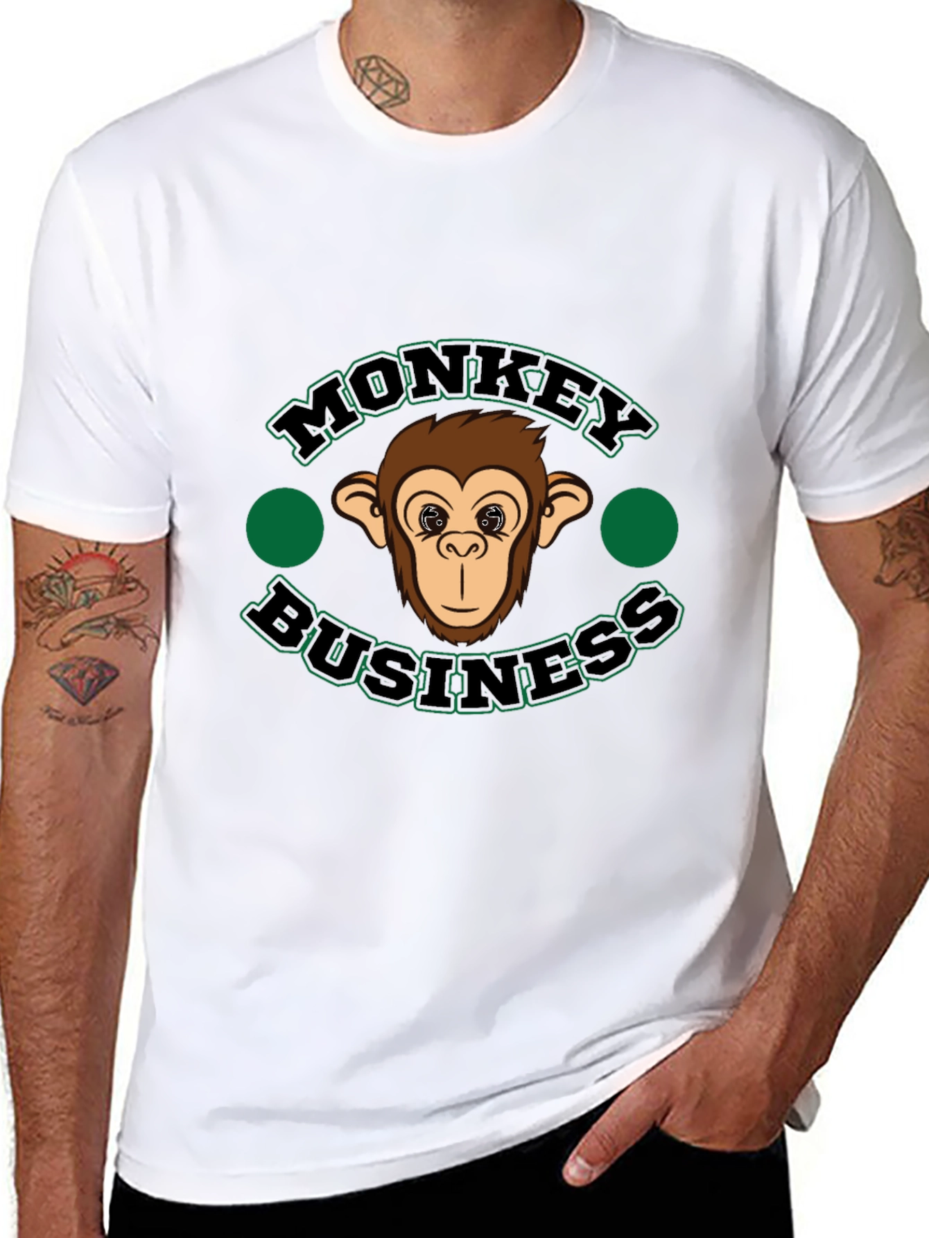 Monkey Business Graphic T-Shirt - Black Cotton Tee