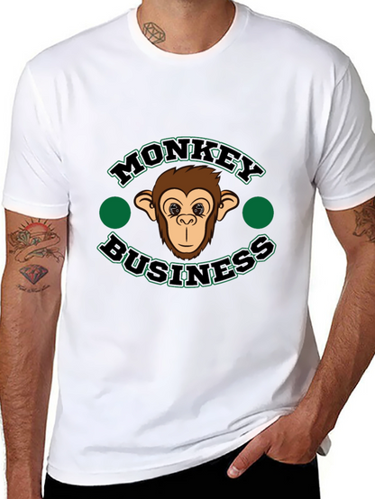 Monkey Business Graphic T-Shirt - Black Cotton Tee