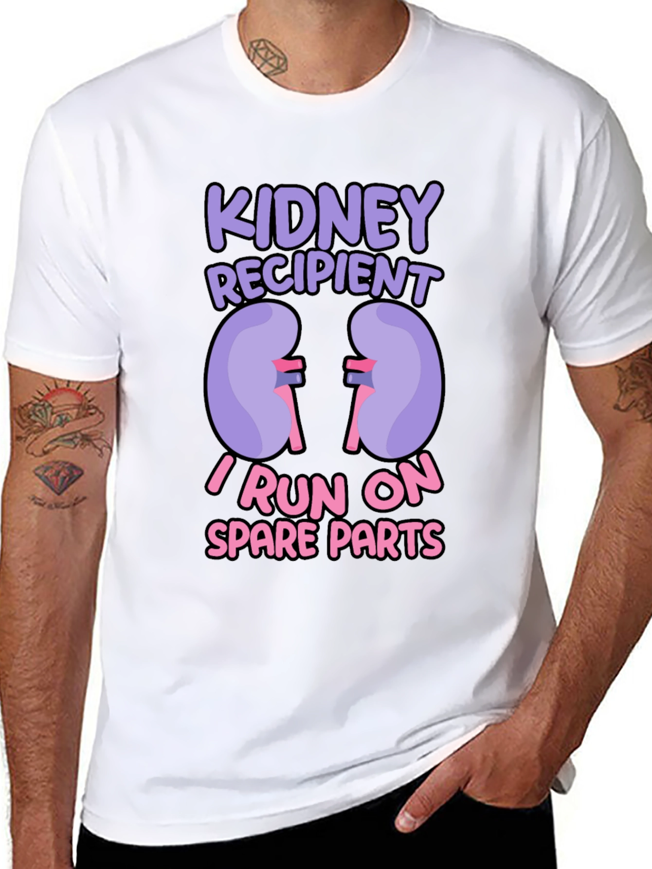 Kidney Recipient T-Shirt - I Run On Spare Parts!
