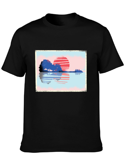 Sunset Reflection Graphic T-Shirt - Nature Inspired Art