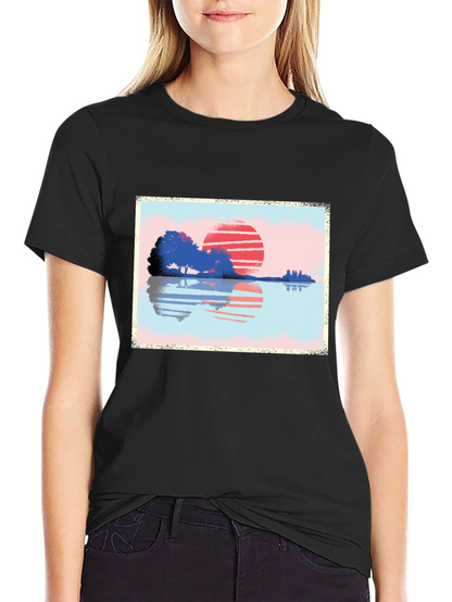 Sunset Reflection Graphic T-Shirt - Nature Inspired Art