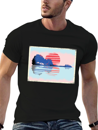 Sunset Reflection Graphic T-Shirt - Nature Inspired Art