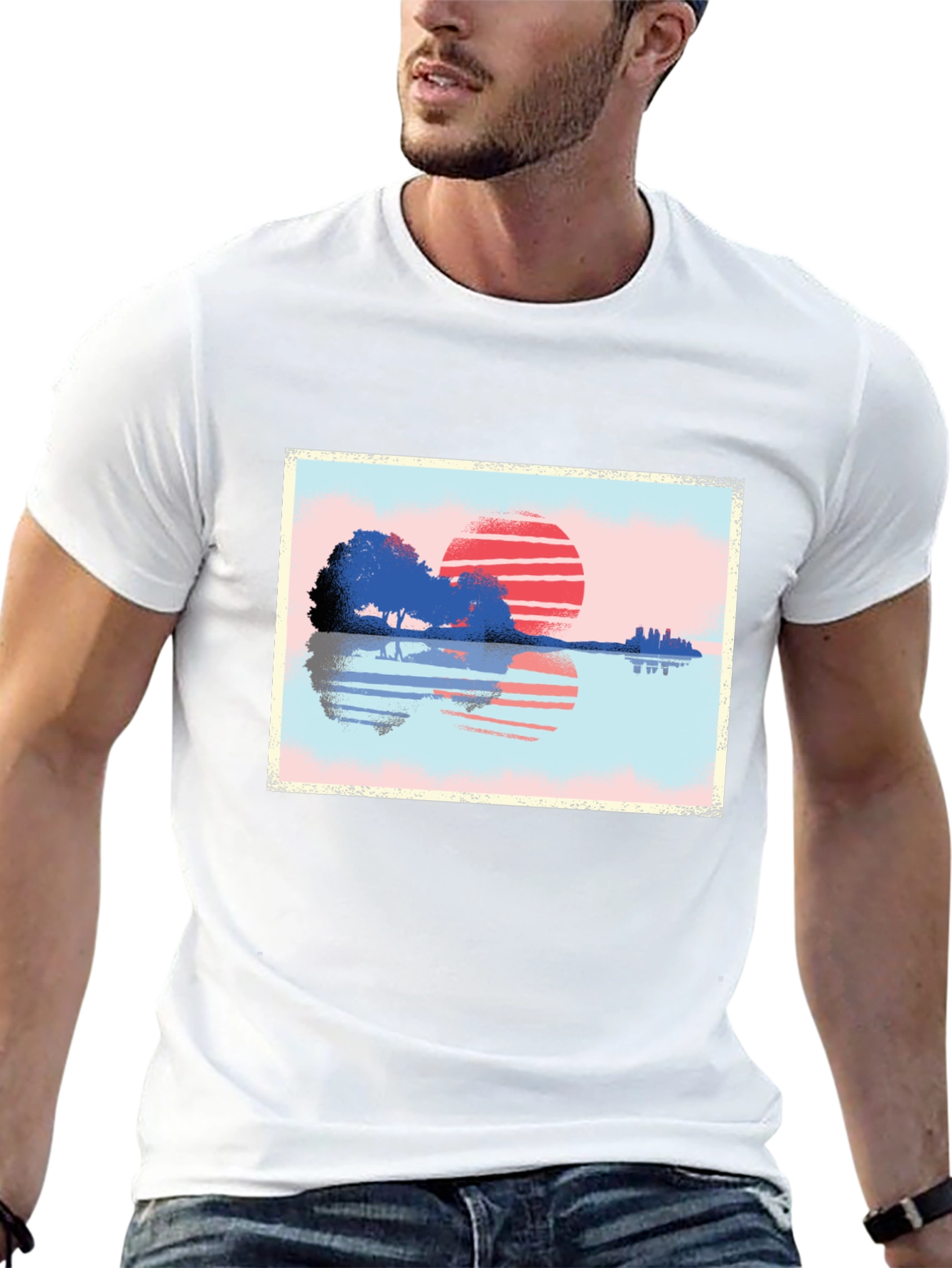 Sunset Reflection Graphic T-Shirt - Nature Inspired Art