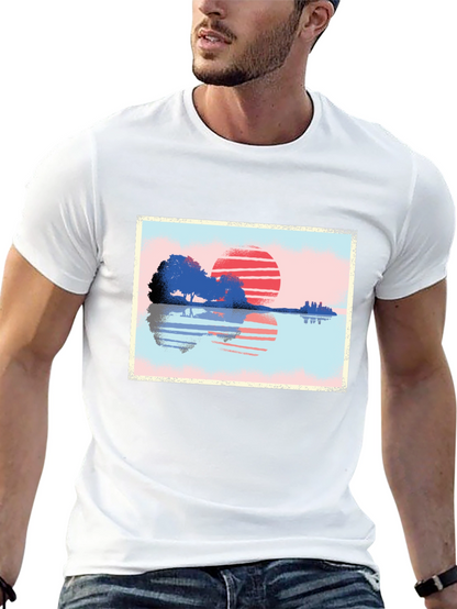 Sunset Reflection Graphic T-Shirt - Nature Inspired Art