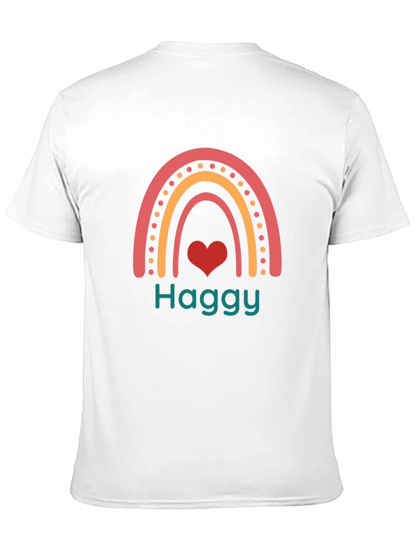 Haggy Rainbow Heart Tee - Black Cotton Blend