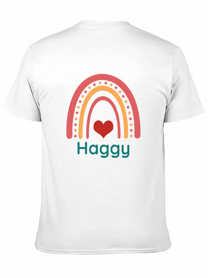 Haggy Rainbow Heart Tee - Black Cotton Blend