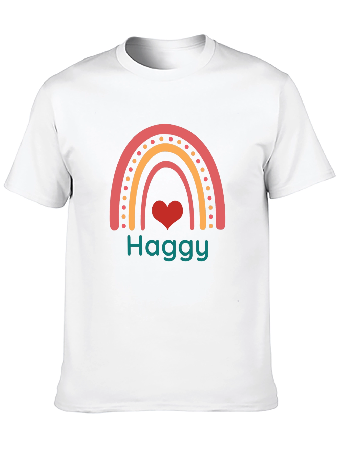Haggy Rainbow Heart Tee - Black Cotton Blend
