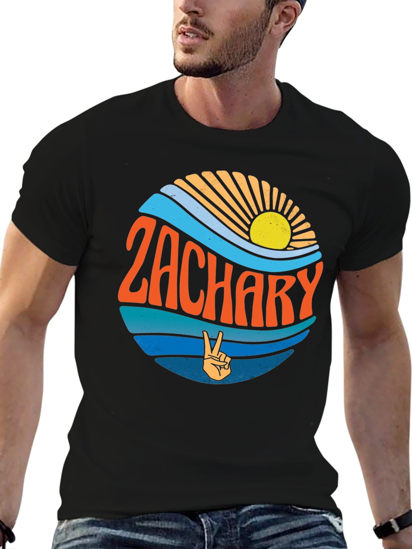 Retro Zachary T-Shirt - Personalized Name Tee