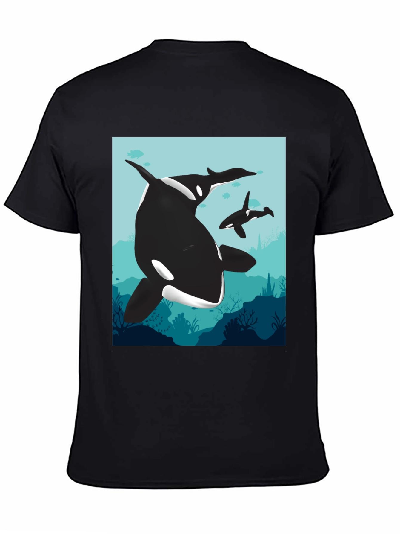 Orca Whale Graphic Tee - Black