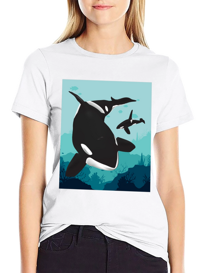 Orca Whale Graphic Tee - Black
