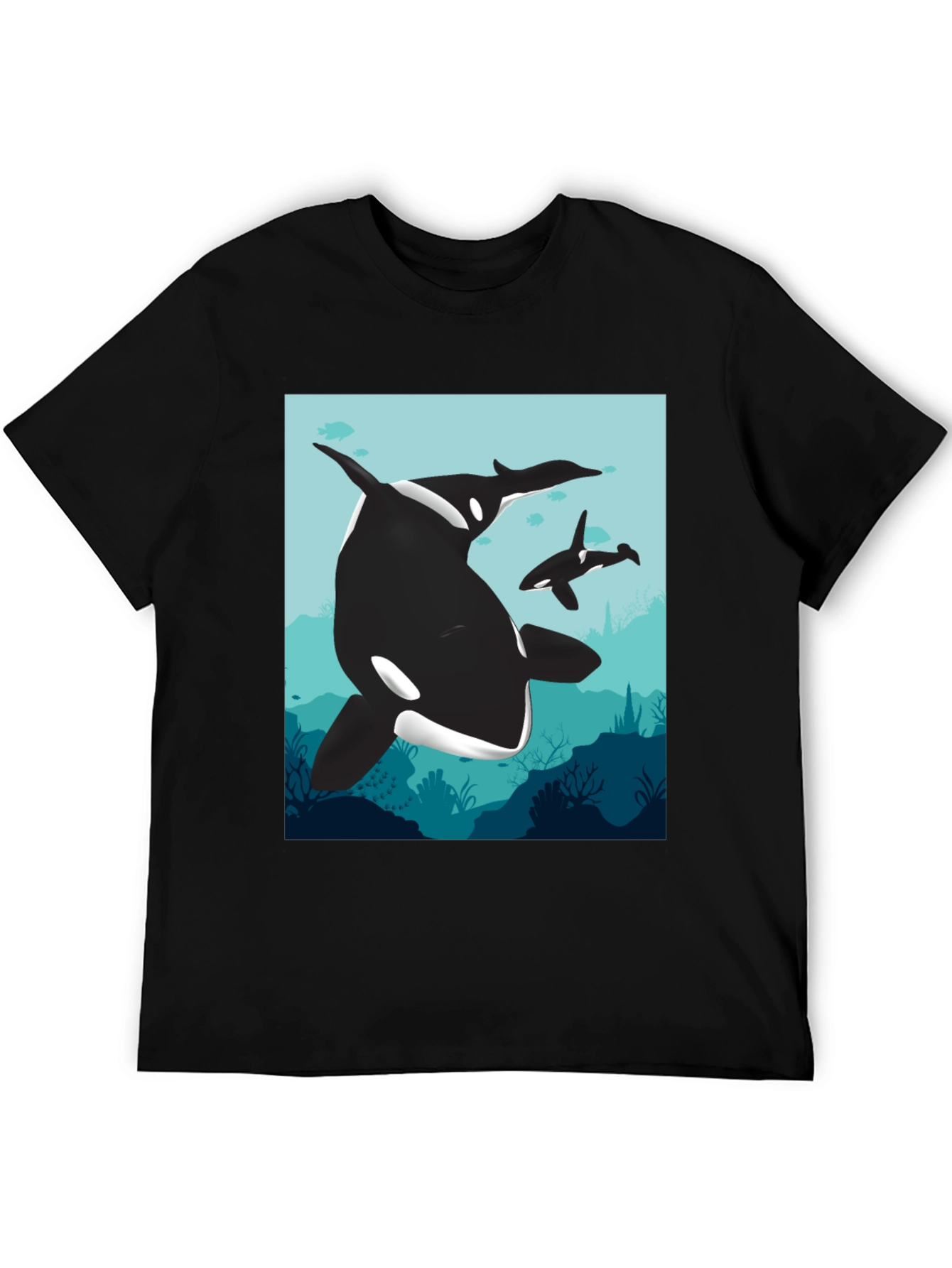 Orca Whale Graphic Tee - Black