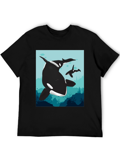Orca Whale Graphic Tee - Black