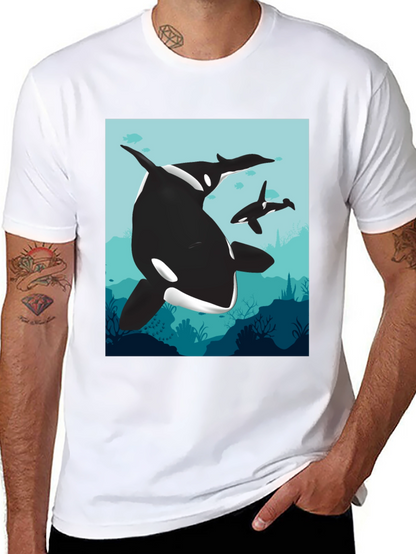 Orca Whale Graphic Tee - Black