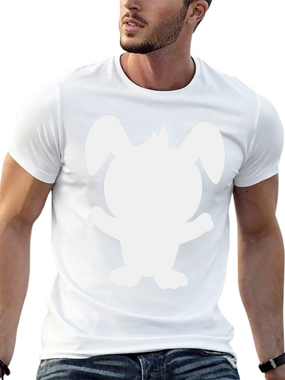 Cute Bunny Silhouette Black T-Shirt