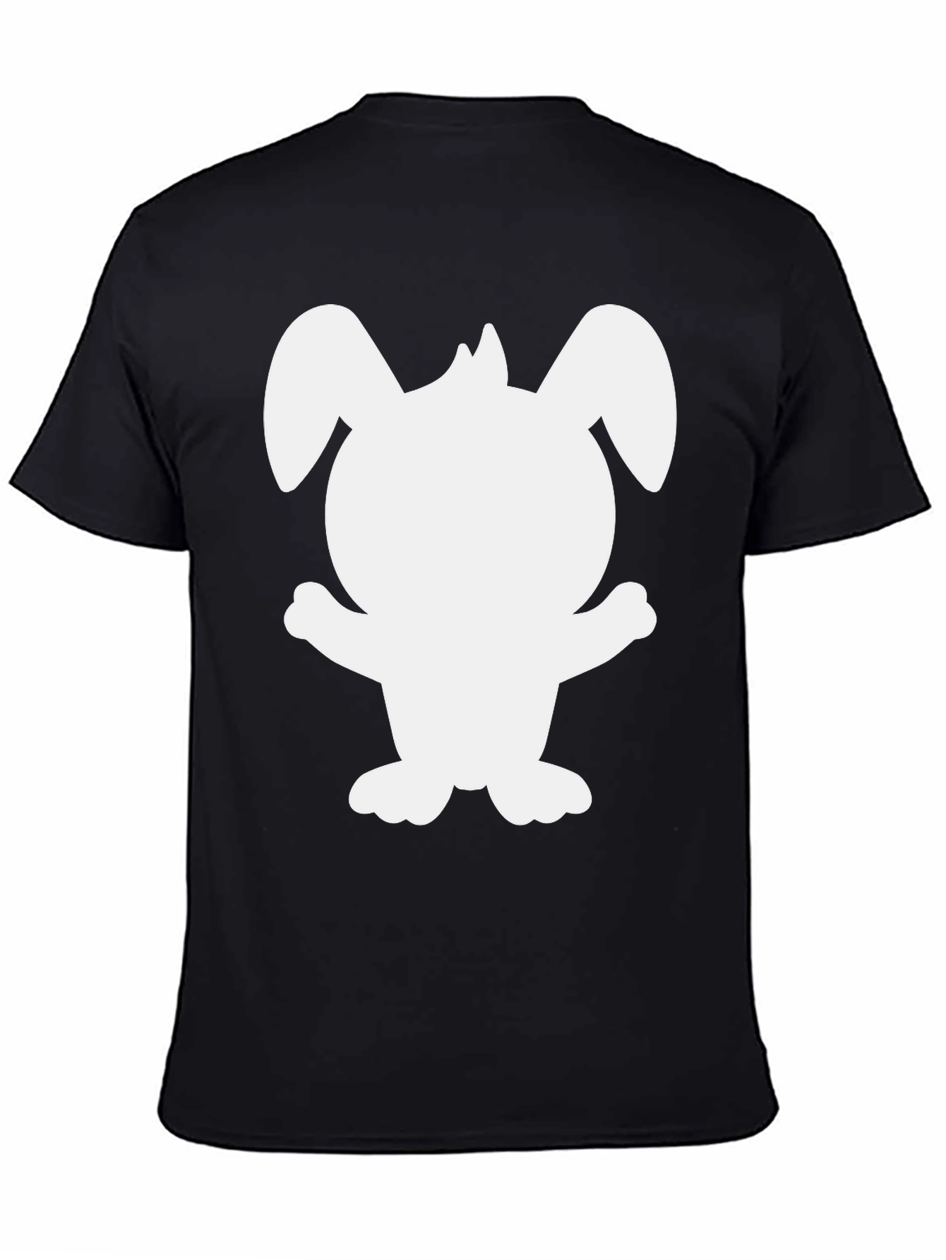 Cute Bunny Silhouette Black T-Shirt