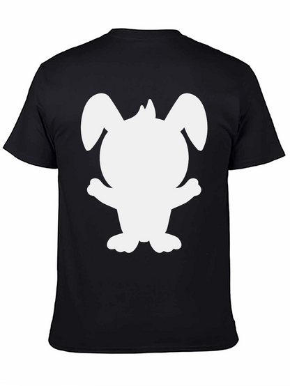 Cute Bunny Silhouette Black T-Shirt