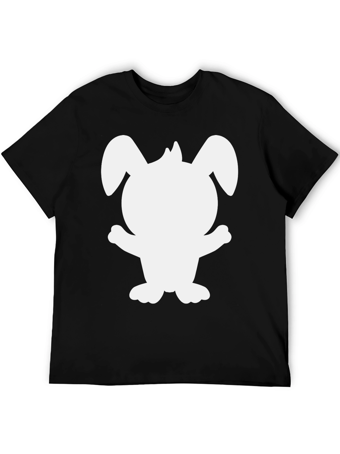Cute Bunny Silhouette Black T-Shirt