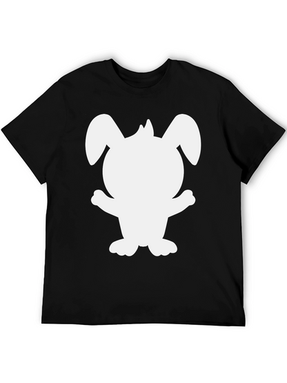 Cute Bunny Silhouette Black T-Shirt