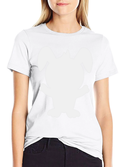 Cute Bunny Silhouette Black T-Shirt