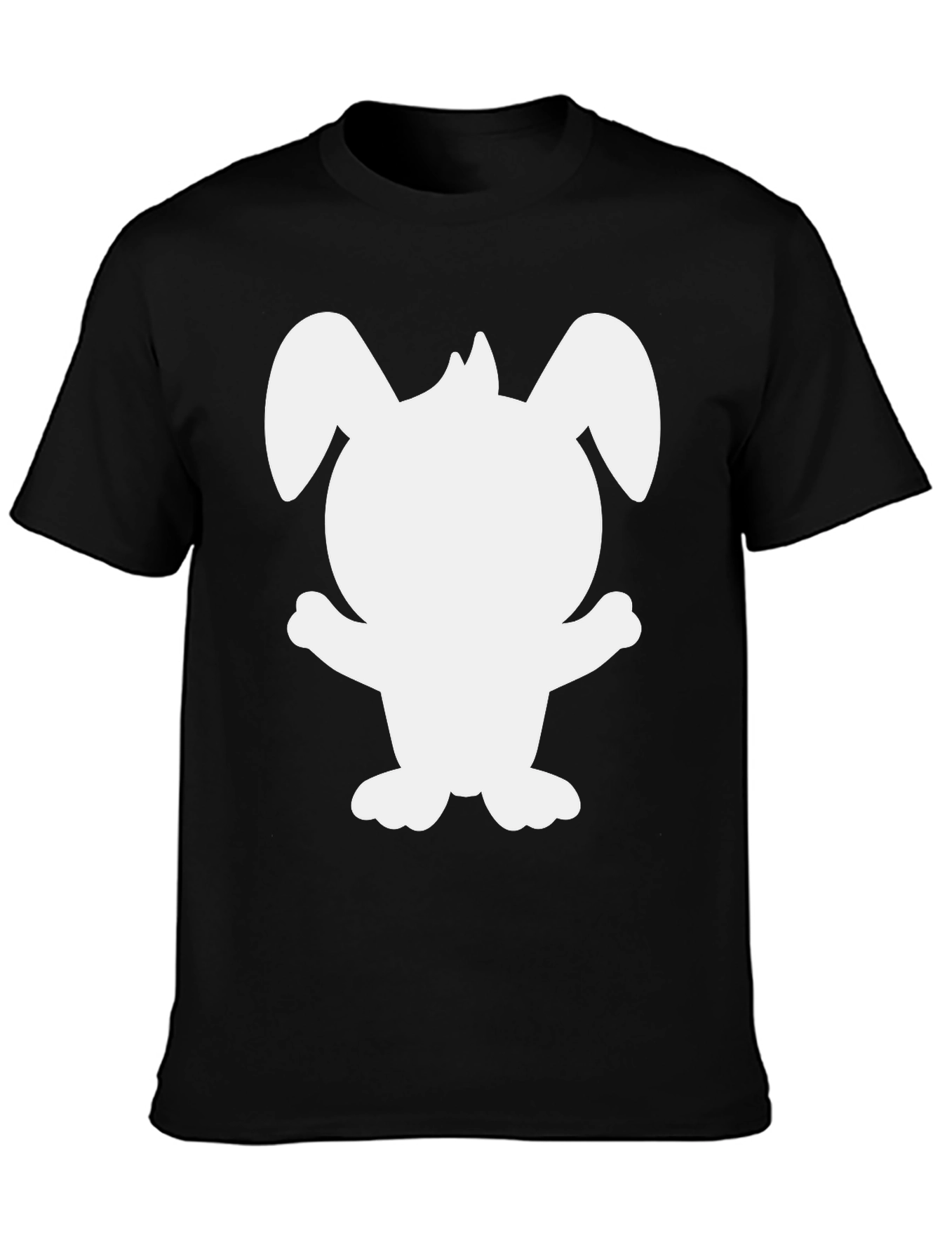 Cute Bunny Silhouette Black T-Shirt