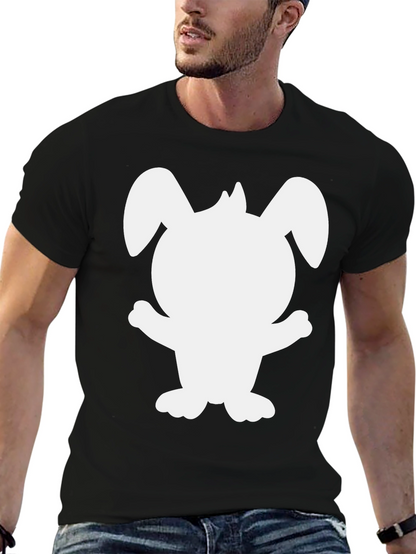 Cute Bunny Silhouette Black T-Shirt