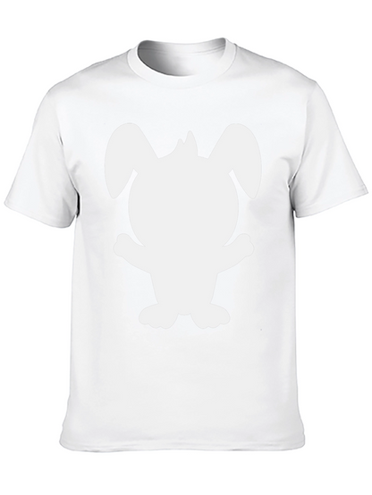Cute Bunny Silhouette Black T-Shirt