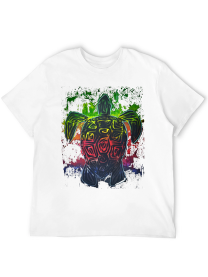 Rainbow Turtle Graphic Black T-Shirt