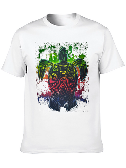 Rainbow Turtle Graphic Black T-Shirt