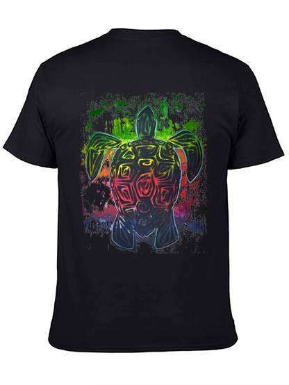 Rainbow Turtle Graphic Black T-Shirt
