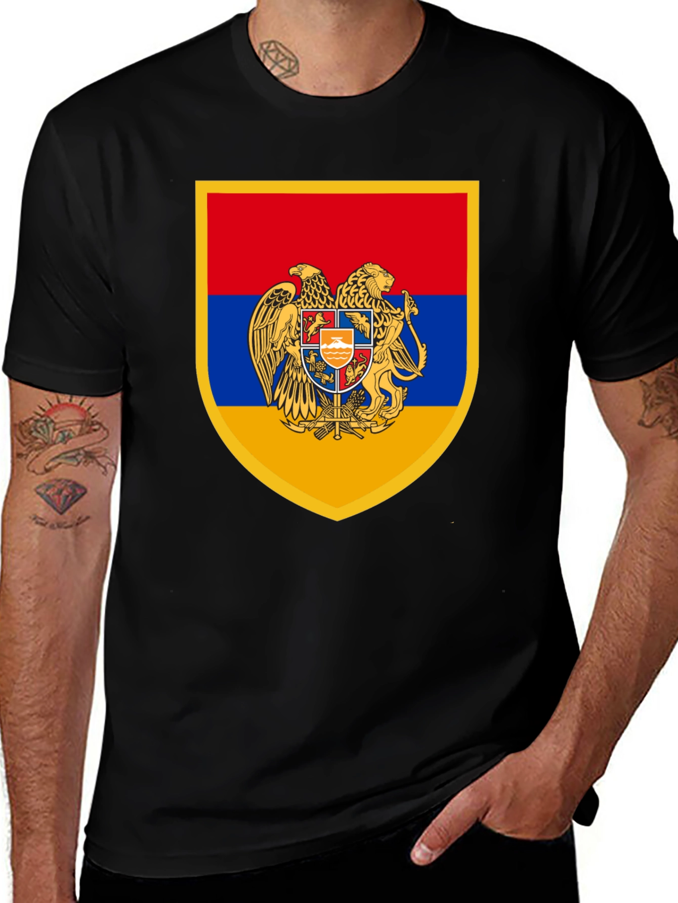 Armenian Coat of Arms Black T-Shirt