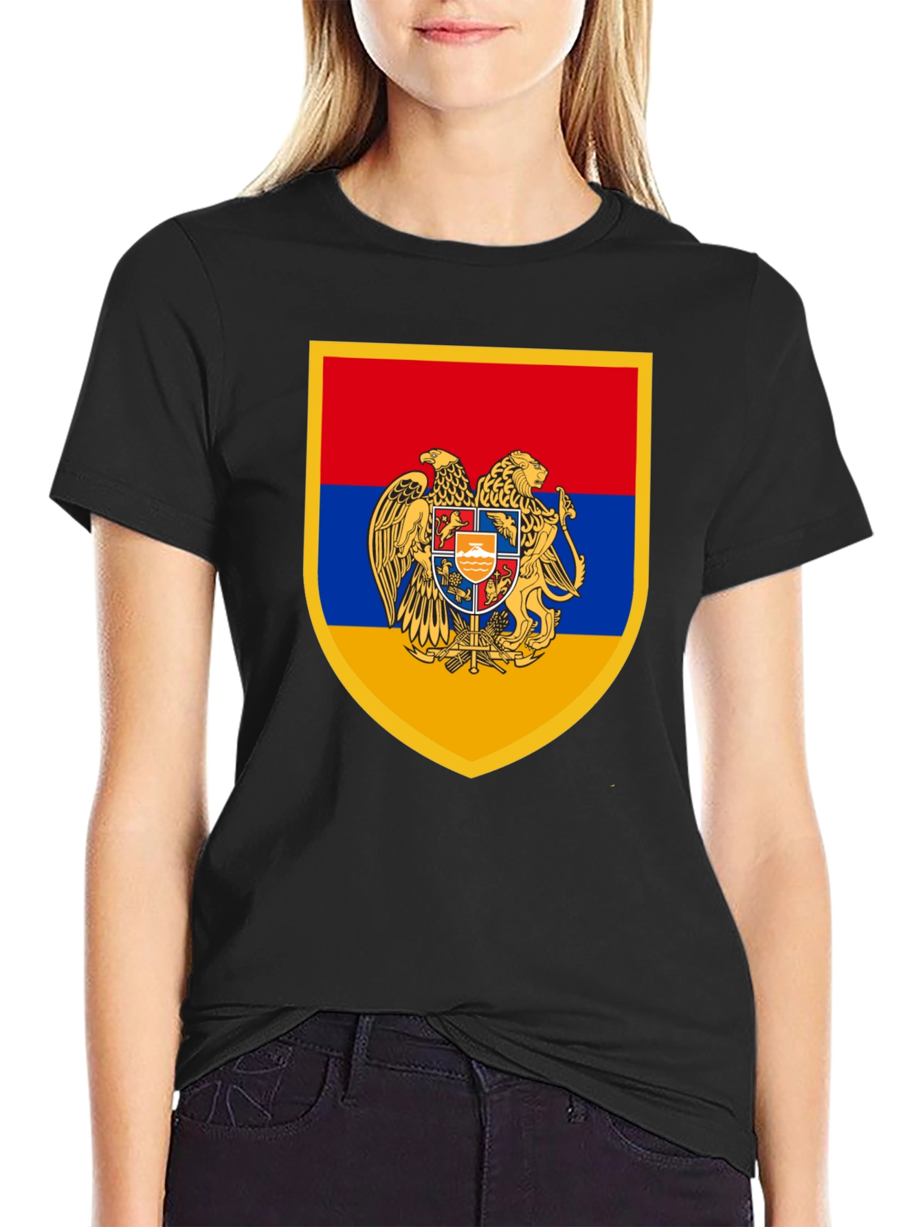 Armenian Coat of Arms Black T-Shirt
