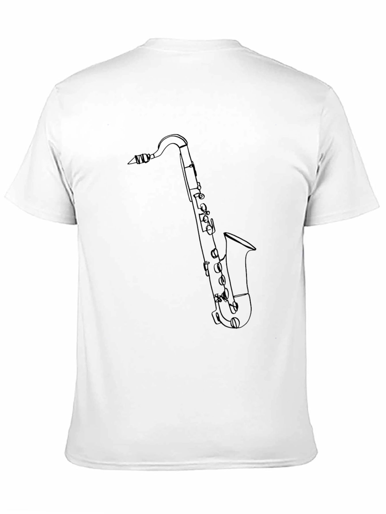 Saxophone Outline Graphic Tee - Black Cotton Blend