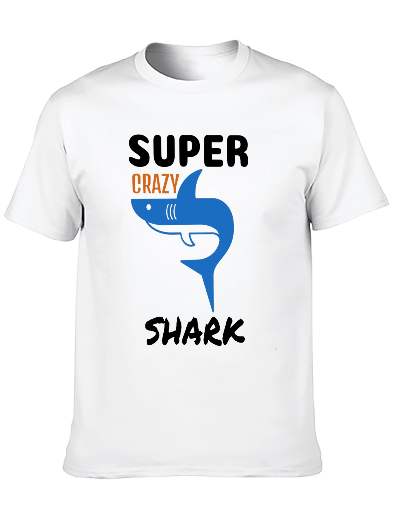 Super Crazy Shark Graphic Tee - Mens Black T-Shirt