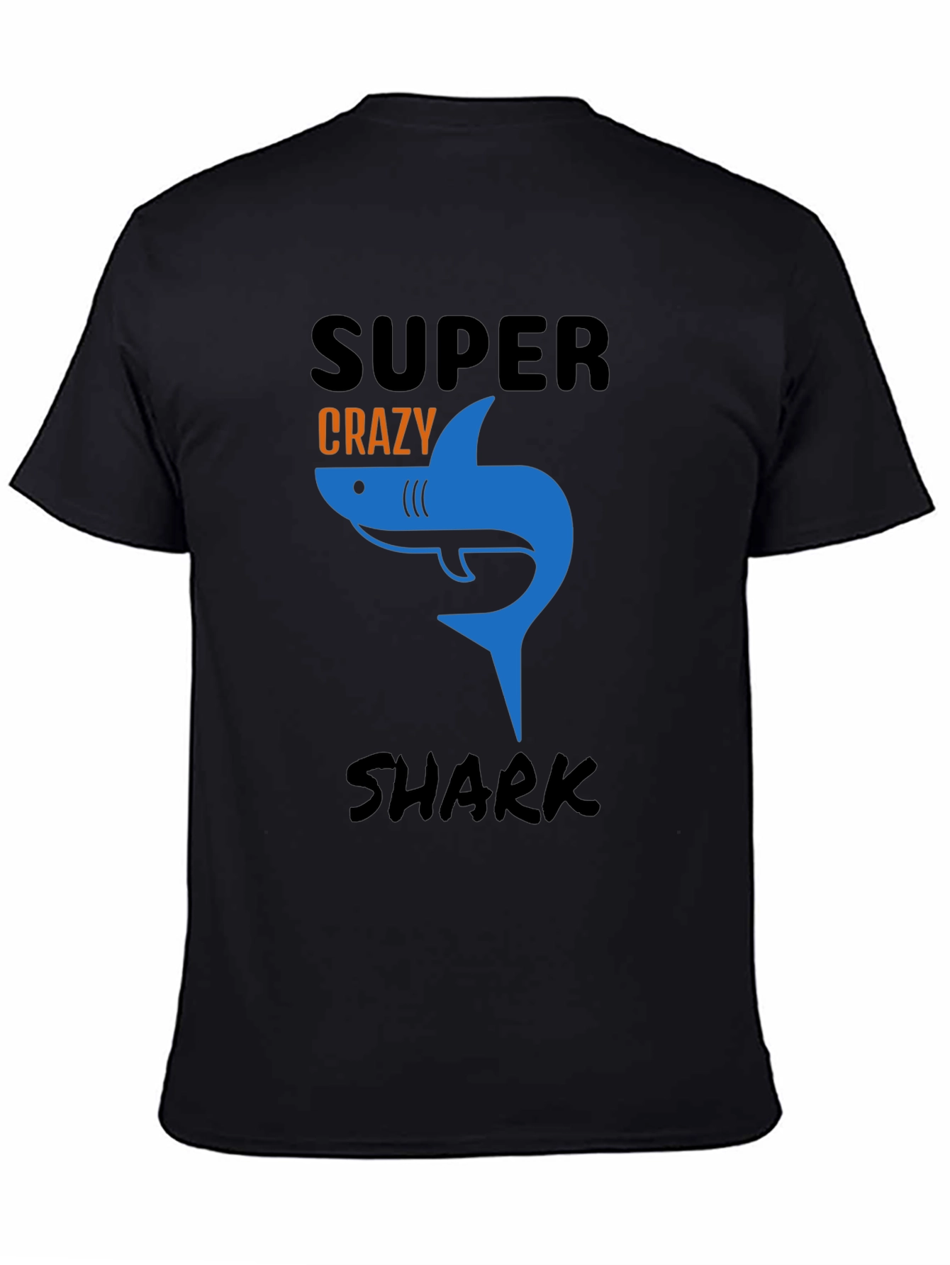 Super Crazy Shark Graphic Tee - Mens Black T-Shirt