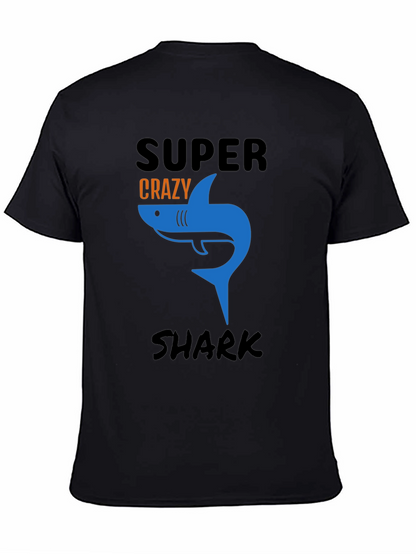 Super Crazy Shark Graphic Tee - Mens Black T-Shirt