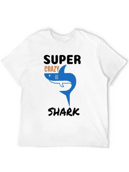 Super Crazy Shark Graphic Tee - Mens Black T-Shirt