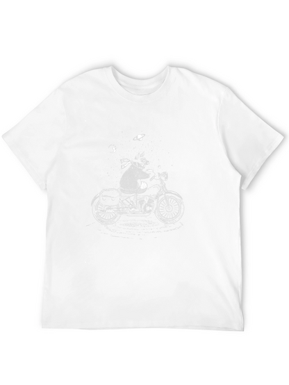 Cool Cat Biker Graphic T-Shirt - Black