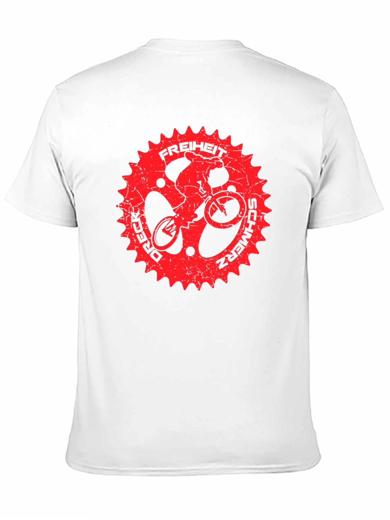 Black T-Shirt with Red Bike Sprocket Graphic