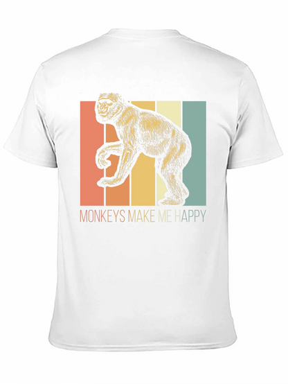 Monkeys Make Me Happy Retro Graphic Tee
