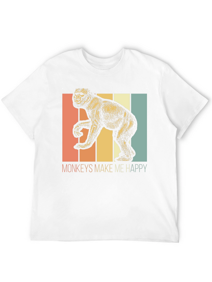 Monkeys Make Me Happy Retro Graphic Tee