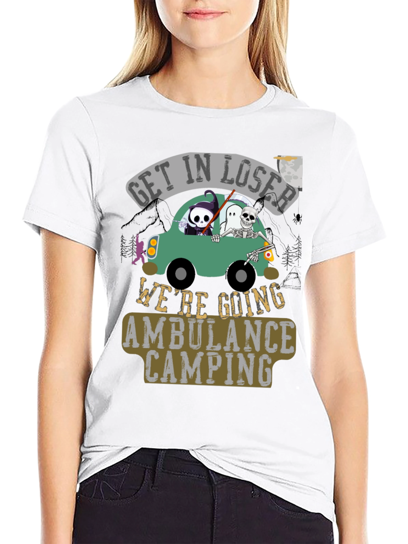 Get in Loser Ambulance Camping Graphic Tee